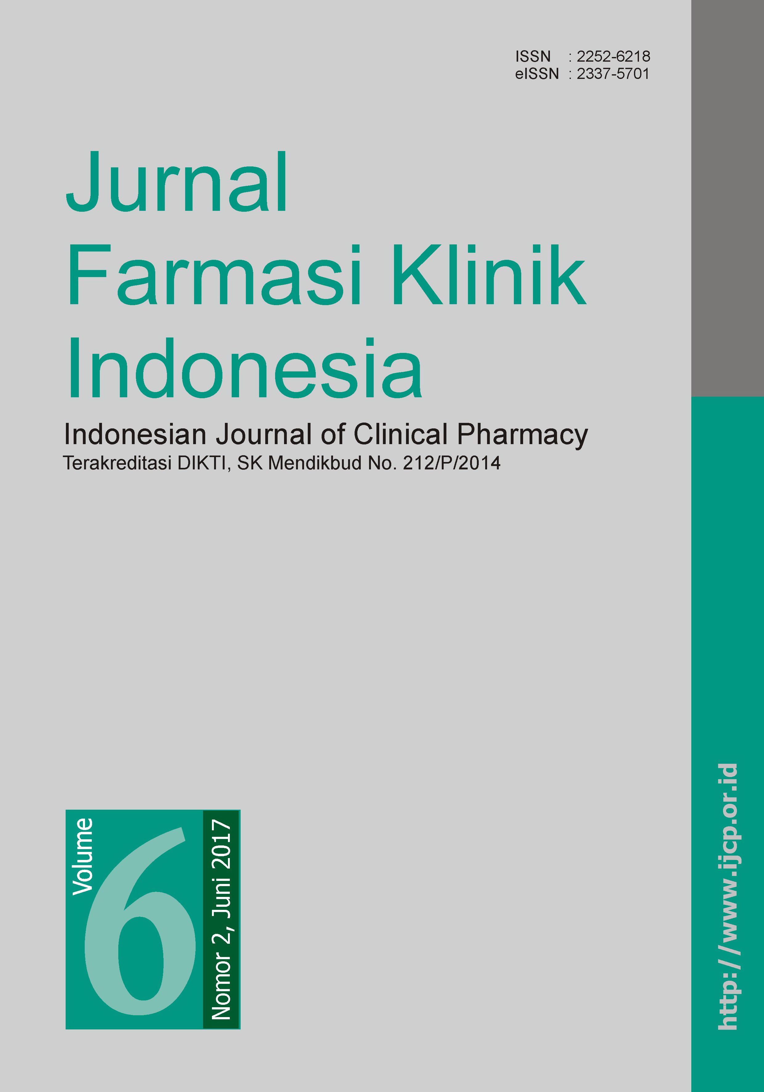 Jurnal Farmasi Klinik Indonesia Volume 6 Nomor 2, Juni 2017